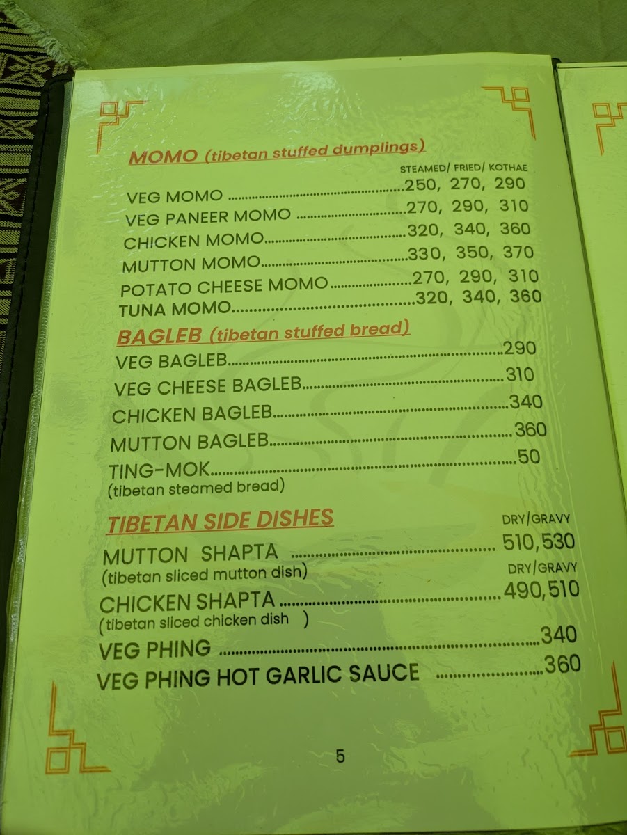 Menu The Tibetan Kitchen-7